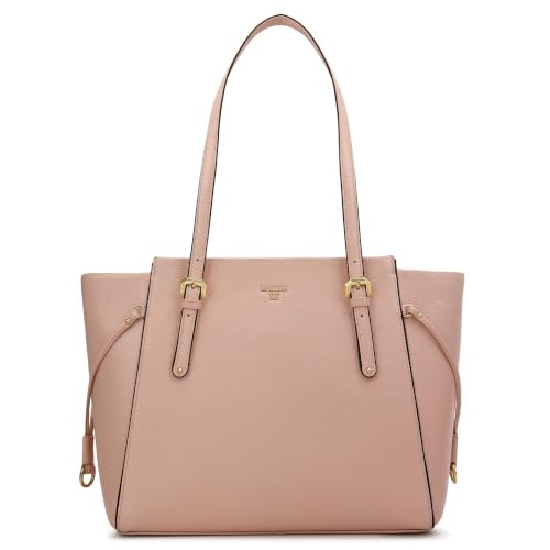 Da Milano Leather Tote Bag for Women - Feather Pink