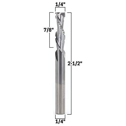 Image of YONICO CNC Compression Bit 2 Flute Spiral End Mill Chip Breaker Router Bit 1 /4-Inch Dia. 1 /4-Inch Shank 36267-SC
