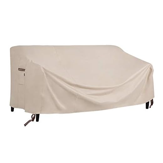 SONGMICS Patio Sofa Cover, 600D 3-Seater Sofa Protective Cover for Outdoor Garden Furniture, Waterproof and Anti-Fade, 78 x 38 x 30 Inches, Beige UGSC198EC