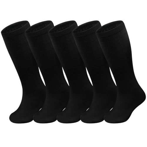 Sarfel 5 Pairs Kids Soccer Socks Toddler Soccer Socks Youth Football Sock Girls Softball Accessory Boys Baseball Sock Cotton