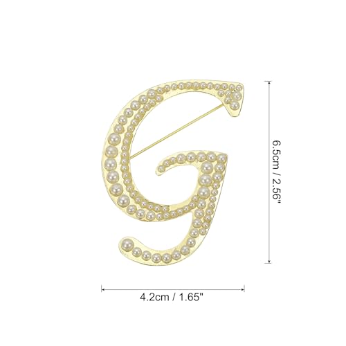 Image of PATIKIL Letter Brooch Pins, Pearl Initial Alphabet Letter Lapel Badges Pin for Women Men Girl Wife Suits Clothes Dress Bouquet Coat Hat Bag Craft Party