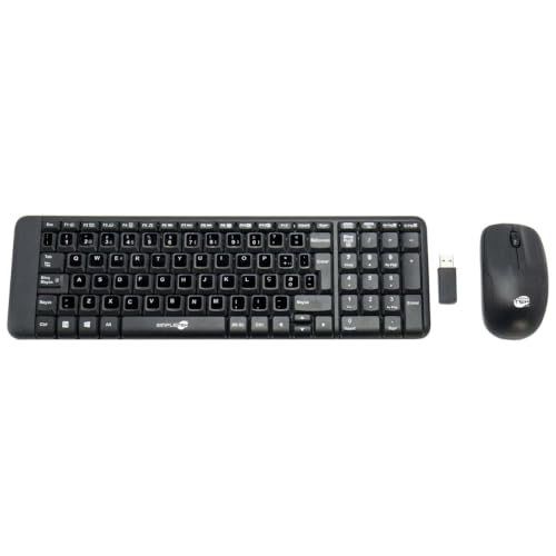 Teclado y ratón inalámbricos: kit inalámbrico compacto Simpletek QWERTY PT reacondicionado