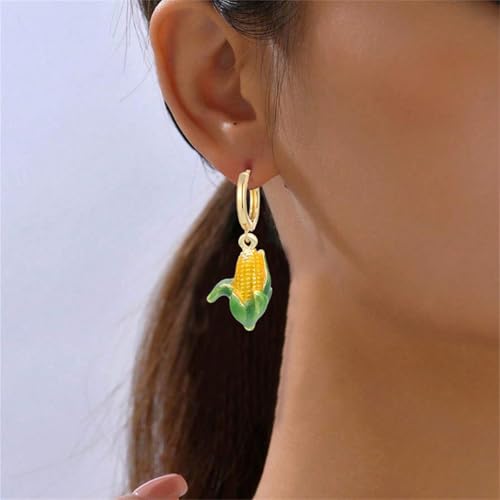 coadipress Corn Earrings for Women Charm Handmade Corn on the Cob Hoop Earrings Lifelike Statement Earrings Thanksgiving Fall Plants Foodie Autumn Holiday Jewelry4