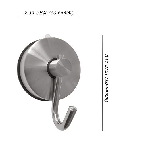 Heavy Duty Vacuum Suction Cup Hooks For Bathroom Shower Wall/Glass Door/ Mirror ,Waterproof Stainless Steel Hook For Hanging Shower Towel , Loofah,Coat ,Kitchen Pots Pans Or Others Up To 22 Lbs,2 Pcs #TOP7