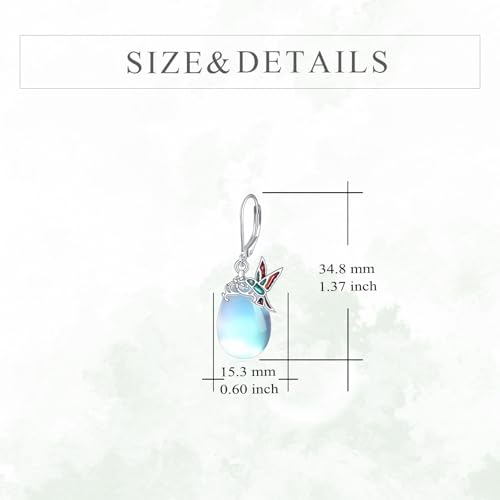 Image of TIGER RIDER Bee /Butterfly /Scorpion /Cactus /Leaf /Beetle 925 Sterling Silver French Clasp Leverback Earrings Amber /Crystal /Citrine /Moonstone /Obsidian /Jade /Rose quartz Pendant Jewelry Gift for Women
