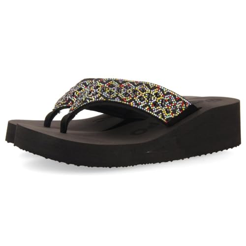Sandales multicolores à strass DRENOVE l'éclat compensé premium