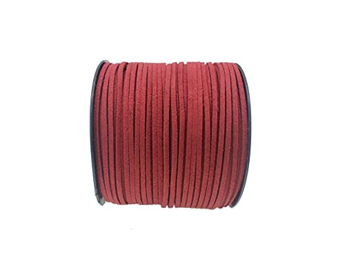 Cordón de piel sintética granate de 100 yardas resistente para collares y artesanía 2