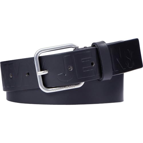 Tommy Jeans Herren Gürtel Tjm Finley 3,5 cm Ledergürtel, Blau (Twilight Navy), 85