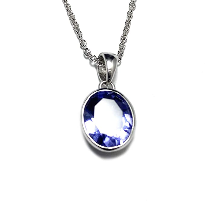 P10810B Classic Mt St Helens Twilight Purple Helenite Oval Shape (8x10mm) Sterling Silver Pendant