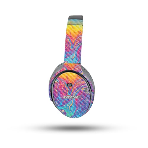 Image of MightySkins Carbon Fiber Skin Compatible with Bose QuietComfort 35 II Headphones - Paint Currents | Protective, Durable Textured Carbon Fiber Finish | Easy to Apply