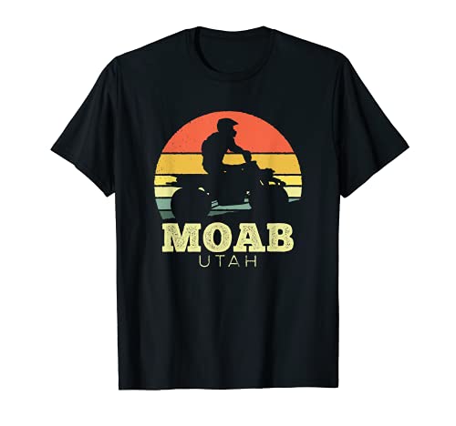 Moab Utah Vintage Sunset Dirt ATV Quad Bike al aire libre Camiseta