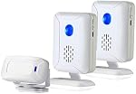 Wireless PIR Motion Sensor Detector Home Store Welcome Buzzer Monitor Commercial Door Entry Security Alert for Business Mailbox, Caregiver Reminder for Elderly (1 Sensor & 2 Doorbell)