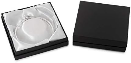 Jewellbox Bracelet Bangle Gift Box in Black Luxury white satin inlay