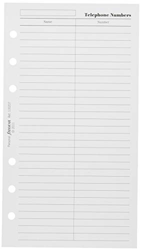 Filofax - Cartellini per nome e numero di telefono...