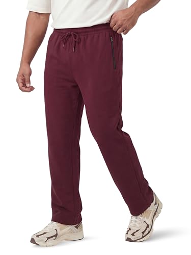 Image of Fflirtygo Mens Straight Fit Track Pants with Zip Pockets | Cotton Joggers Gym | Lower for Men | Sweatpants Sizes Upto 6XL