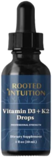 Vitamin D3 + K2 Drops | 1,000 IU D3 with 10 mcg MK-7 MenaQ7 for Bone, Heart & Immune Support | Adjustable Liquid Formula | 1 fl oz
