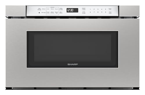 Image of Sharp SMD2430MS 24-Inch Built-In Microwave Drawer Oven, Stainless Steel, 1.2 Cu. Ft, Sensor Cook Technology, Automatic Drawer System, ADA Compliant, Flush Mount Ready