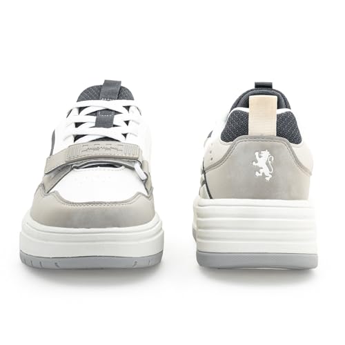 Image of Red Tape Men's Sneakers Grey Pu Round Toe Lace-Up