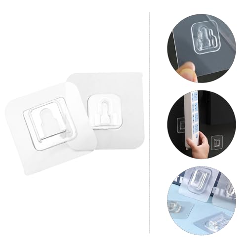 Caxusd L32Y917Q09TR9EB 12 Sets Snap Button Key Holders Keychain Hook Kitchen Wall Rack Dual-Sided Hooks Wall-Mounted Hooks Clothes Hangers Wall Hooks Wall Mount Clothes Rack Hat Wall Hanger Door Acrylic thumb #6