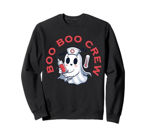 Fantasma Boo Boo Crew Infermiera Halloween Donne Spooky Nurse Divertente Felpa