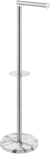 Miniatura 7 de mDesign Soporte de acero moderno para papel higiénico, soporte dispensador de papel higiénico para organización de almacenamiento de baño, capacidad