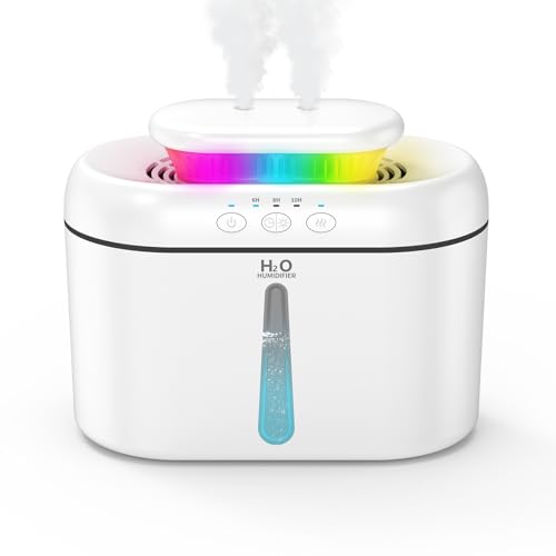 Humidificador de 2 L de vapor frío con boquilla bidireccional, temporizador, apagado automático y luz nocturna. Ideal para niños, plantas y uso doméstico Humidificador de 2 L de vapor frío con boquilla bidireccional, temporizador, apagado automático y luz nocturna. Ideal para niños, plantas y uso doméstico