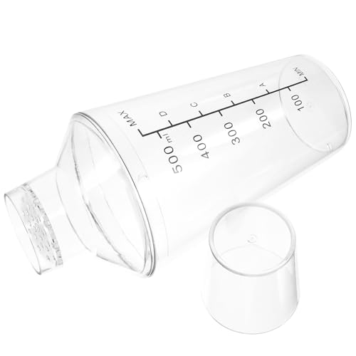 UTHCLO Coctelera Transparente 3 Piezas 530 Ml Medidor para Preparar Cócteles, Té Leche y Batidos, Mezclador Manual Versátil para Bar y Hogar