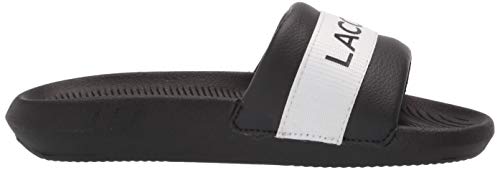 Lacoste Women's Croco Slide Sandal, Black/White Stripe, 10 #TOP5
