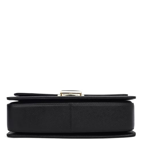 Image of Da Milano Leather Shoulder Handbag for Women - Black