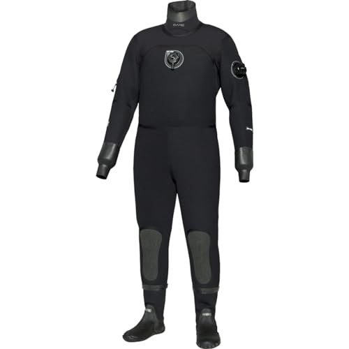 Bare D6 HD Pro Dry Mens Drysuit (Black, 2X Large)