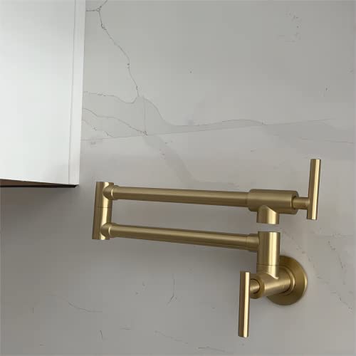 Robinet de cuisine pliant doré : luxe et flexibilité murale - 7