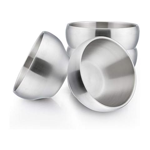 HaWare Heavy 18/8(304) Stainless Steel Bowls(Double Walled), 12 oz Kids Toddlers Feeding/Soup/Snacks Bowls, Unbreakable and Dishwasher Safe(4 Pack) Cover