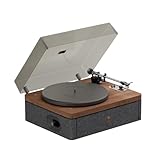 Stack Stone DS07 High Fidelity Vinyl Record Player with Built-in Speakers, All in One Vintage Belt Drive Wooden Turntable with Magnetic Cartridge, Ti Amplifiers, Bluetooth, RCA Output, Auto Off
