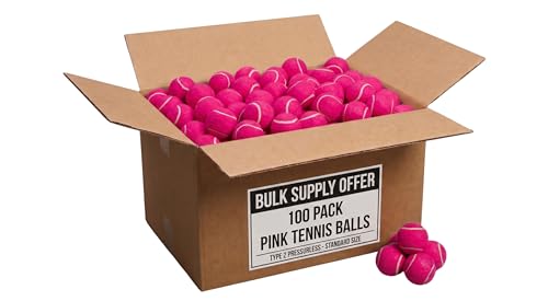 Pelotas de tenis de color rosa y pastel, empaquetadas sueltas, aprobadas por la ITF, sin presión, fabricadas en el Reino Unido, perfectas para entrenamiento y juego de partido, destaca entre la