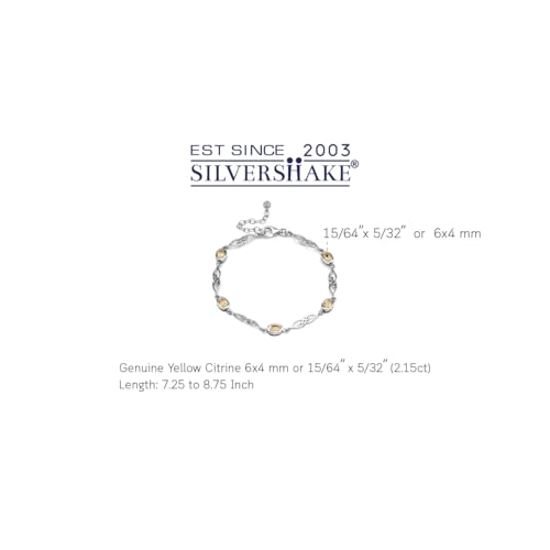 Image of Silvershake Birthstone Gemstones White Gold Plated or Yellow Gold Plated 925 Sterling Silver Scroll /Filigree Celtic Knot Weave 7.25 to 8.75 Inch with Adjustable Extension Bracelet Jewelry for Women