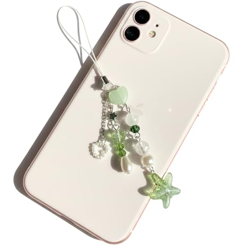 Image of SNOWY SHOP Korean Silver Bow Phone Charm - Cute Heart & Starfish Pendant | Aesthetic Korean Mobile Chain, Bag Hanging & Keychain Jewelry for Girls & Women