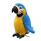 champracer Plüschvogel Papagei Kinder’s Weiches Kuscheliges Plüschtier für Kinder 30cm Länge Blau Gelber Ara Papagei Parrot Plüsch Spielzeug für Kinder Mädchen Jungen (30 cm,Blau)