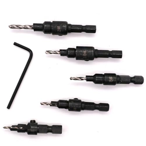 Veemoon 5pcs Set Counterbore Wratched Wrenches Wood Drill Van Staal Vr Countersunk Head Drill an Wrenches Countersunk Drill Wrenchs Hole Drill Reamer Screw Cap Taper Drill