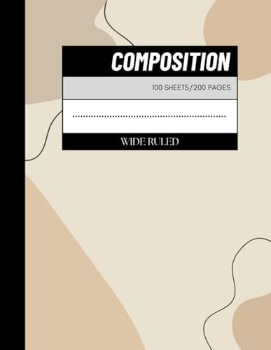 Mead Composition Notebook, Wide Ruled, 100 Sheets, 8.5" x 11", Beige Tone with Organic Abstract Shapes, Minimalist and Simple Design, Ideal for College Students & K-12, Home School Supplies image 2