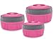 Zestaw do zapiekanek z pokrywką, różowy, 3 sztuki, zestaw do gotowania i serwowania (530 ml, 1000 ml, 1900 ml)