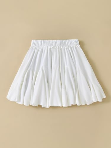 Women's Ruffle Hem Mini Skirt High Elastic Waist Flared A Line Flowy Skirts2