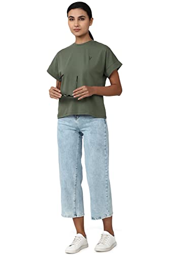 Image of Van Heusen Women's Cotton Regular Fit Half Sleeve Crew Neck Casual Regular Comfort Fit T-Shirt