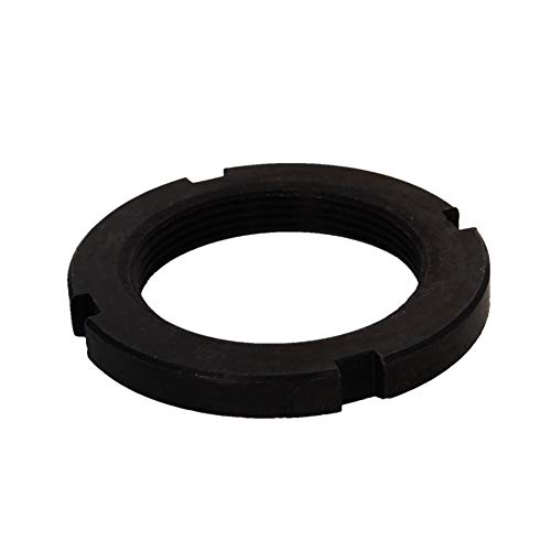 MroMax M56 x 2mm Carbon Steel Retaining Four-Slot Slotted Round Nuts Black 1Pcs