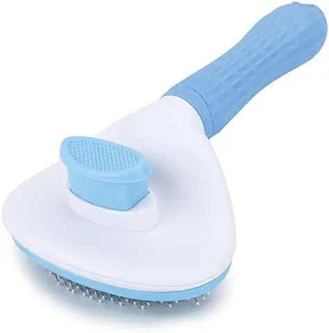 Depets Self Cleaning Slicker Brush, Pet Grooming Shedding Brush for Dogs and Cats - Easy to Remove Loose Undercoat, Pet Massaging Tool Suitable for Pets with Long or Short Hair
