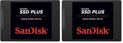 SanDisk Plus Interne SSD SATA 2,5 250GB, Lesegeschwindigkeiten von bis zu 530 MB/s und sequenziellen Schreibgeschwindigkeiten von bis zu 440 MB/s (Packung mit 2)