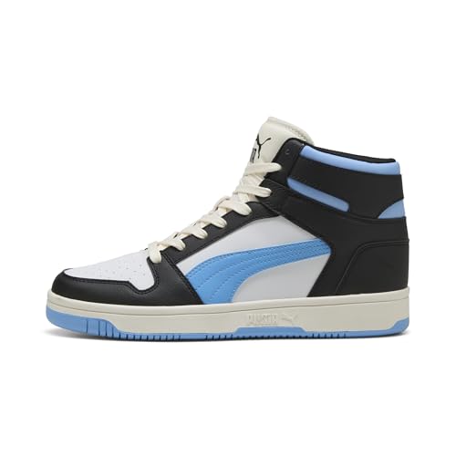PUMA Tenis Rebound Layup para hombre, Puma Black-team Light Blue-Frosted Ivory, 42 EU