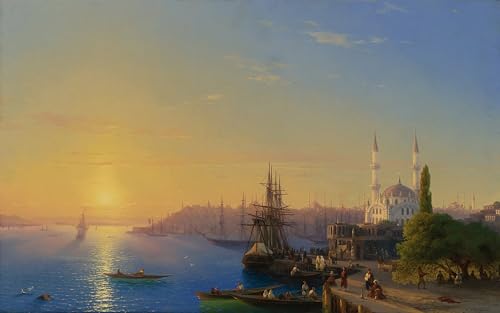 Tableaux Peinture sur Toile Aivazovsky Bosphore SERENDIPITP Évasion Marine pour la Chambre