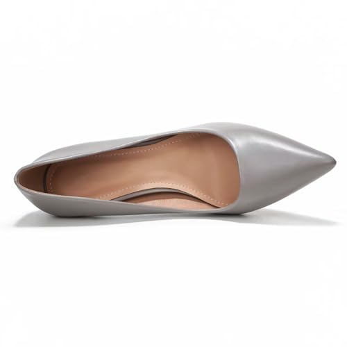 Image of Women's Low Kitten Heel Pumps Classic Fashion Dress Pumps Simple Heeled Shoes for Office Work