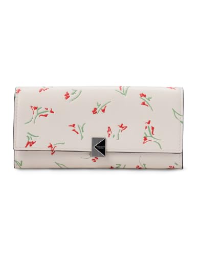 Image of kate spade new york Deco Vibrant Buds Printed Leather Large Flap Wallet