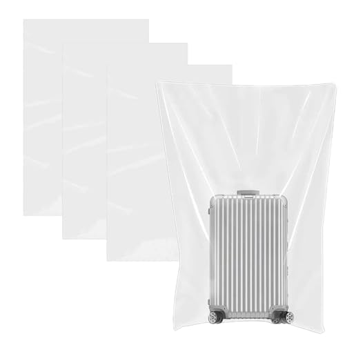 iLulala Lot de 4 grands sacs de rangement en plastique transparent de 101,6 x 152,4 cm, résistants à l'humidité, réutilisables et géants pour bagages,...